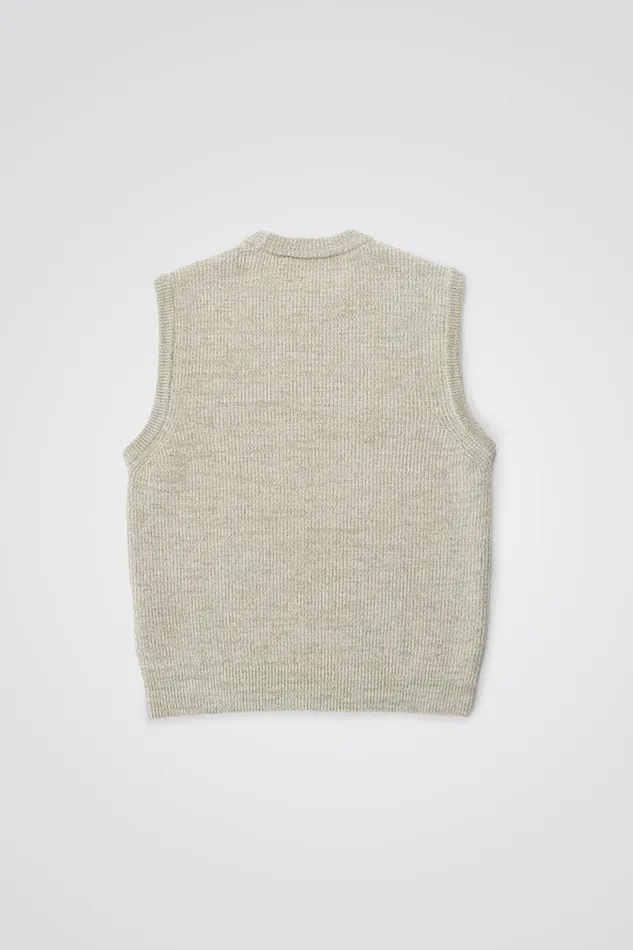 Men Norse Projects Knitwear Manfred Wool Cotton Rib Vest Sediment Green