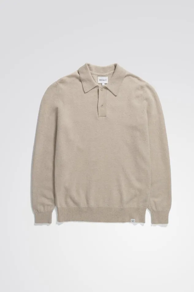 Men Norse Projects Knitwear Marco Merino Lambswool Polo Oatmeal