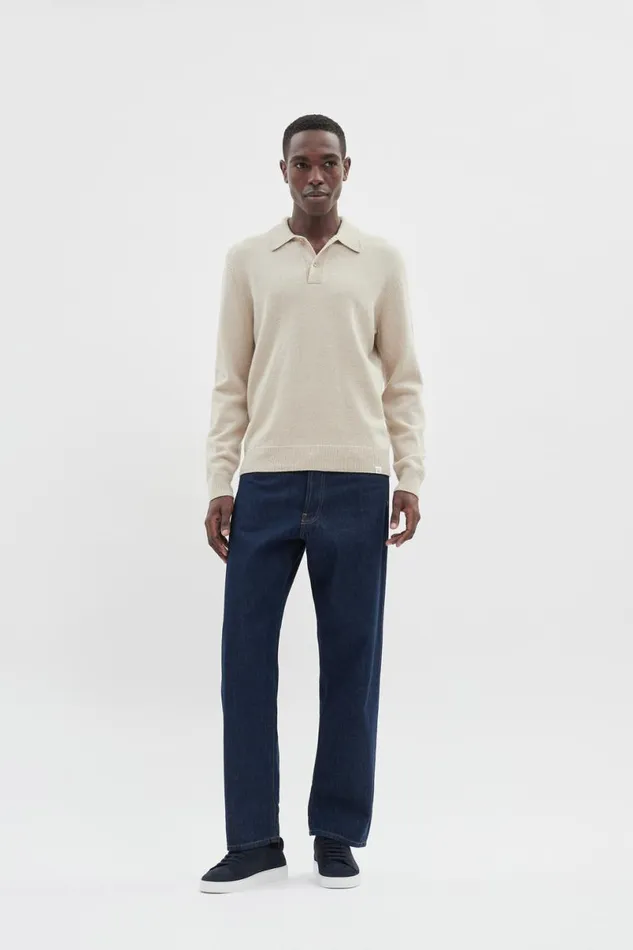 Men Norse Projects Knitwear Marco Merino Lambswool Polo Oatmeal
