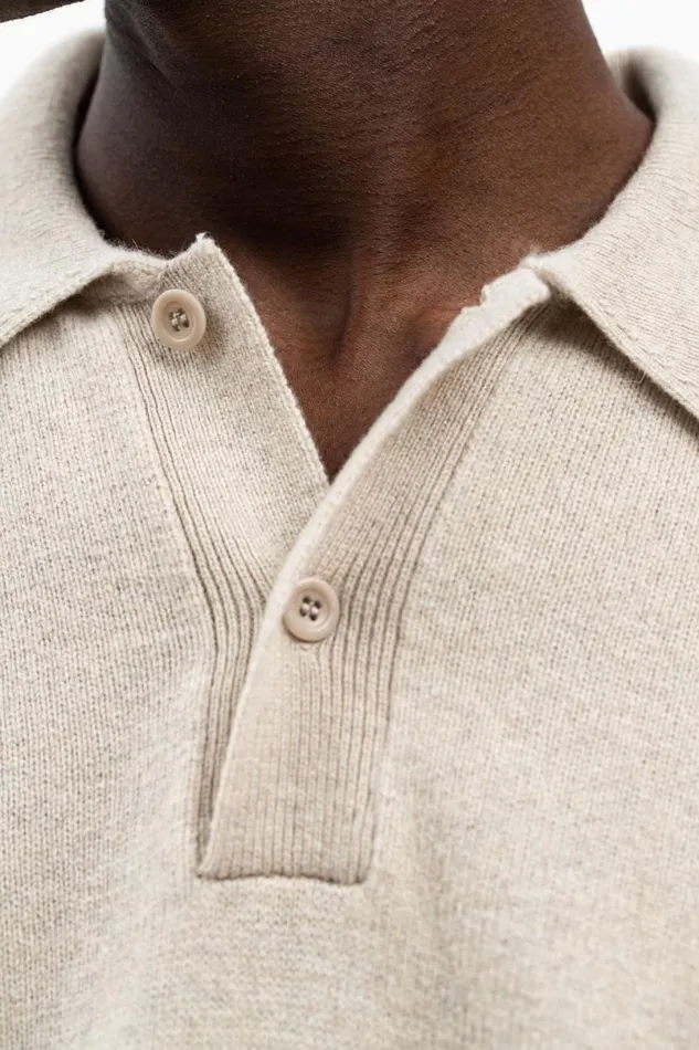 Men Norse Projects Knitwear Marco Merino Lambswool Polo Oatmeal
