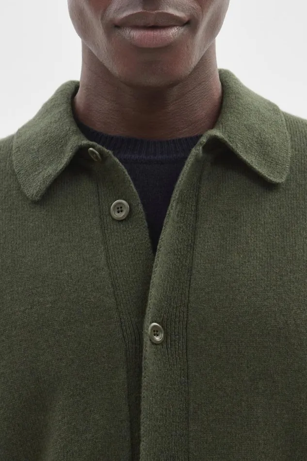 Men Norse Projects Knitwear Martin Merino Lambswool Shirt Army Green