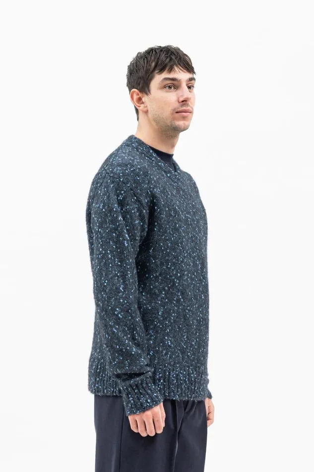 Men Norse Projects Knitwear Rasmus Relaxed Tweed VNeck Sweater Light Stone Blue