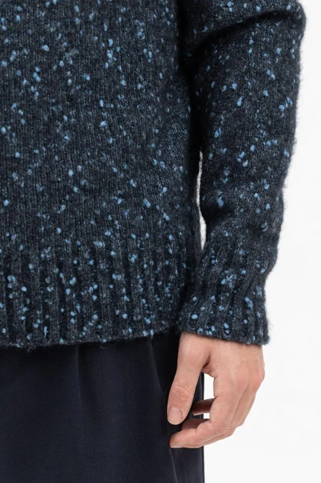 Men Norse Projects Knitwear Rasmus Relaxed Tweed VNeck Sweater Light Stone Blue
