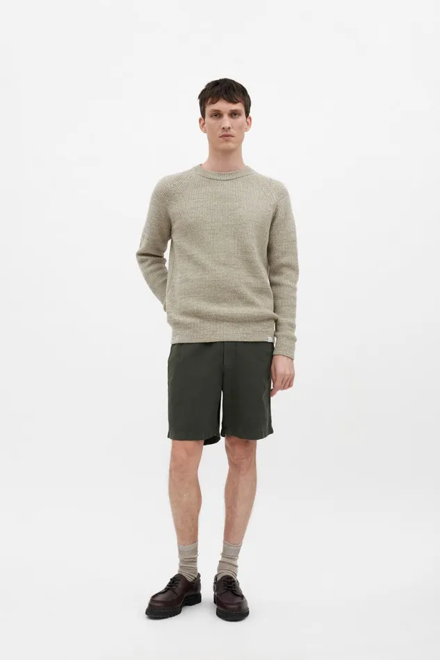 Men Norse Projects Knitwear Roald Cotton Wool Sediment Green