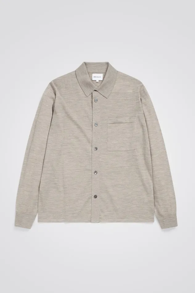 Men Norse Projects Knitwear Rollo Tech Merino Shirt Sand