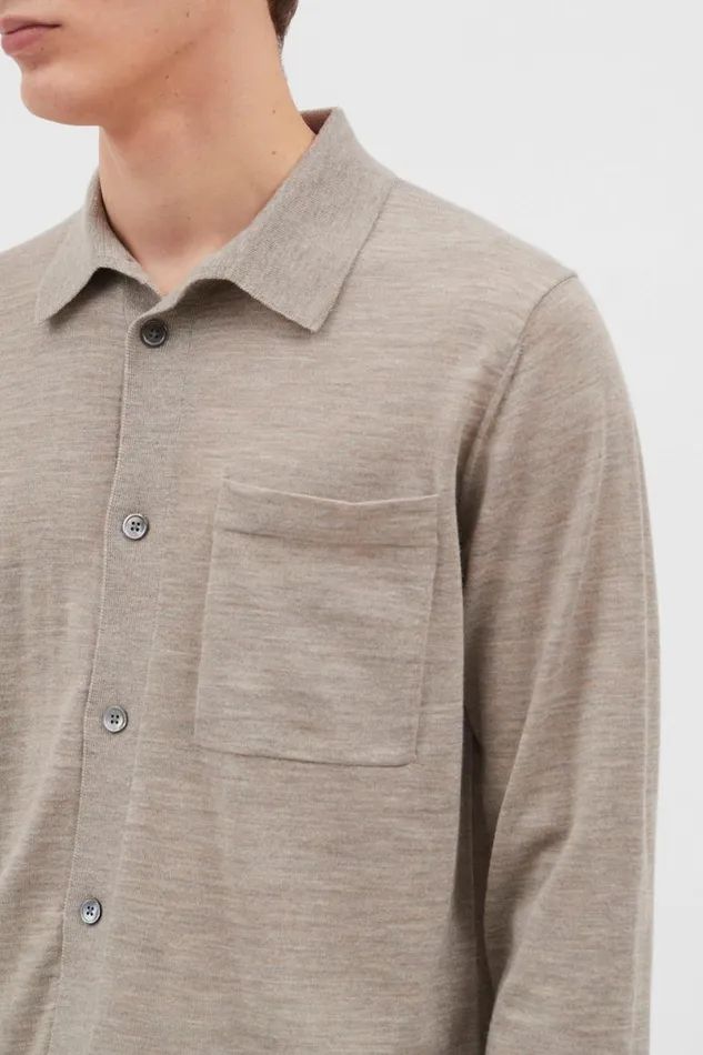 Men Norse Projects Knitwear Rollo Tech Merino Shirt Sand