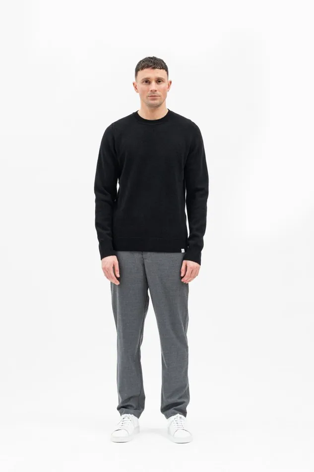 Men Norse Projects Knitwear Sigfred Merino Lambswool Sweater Black