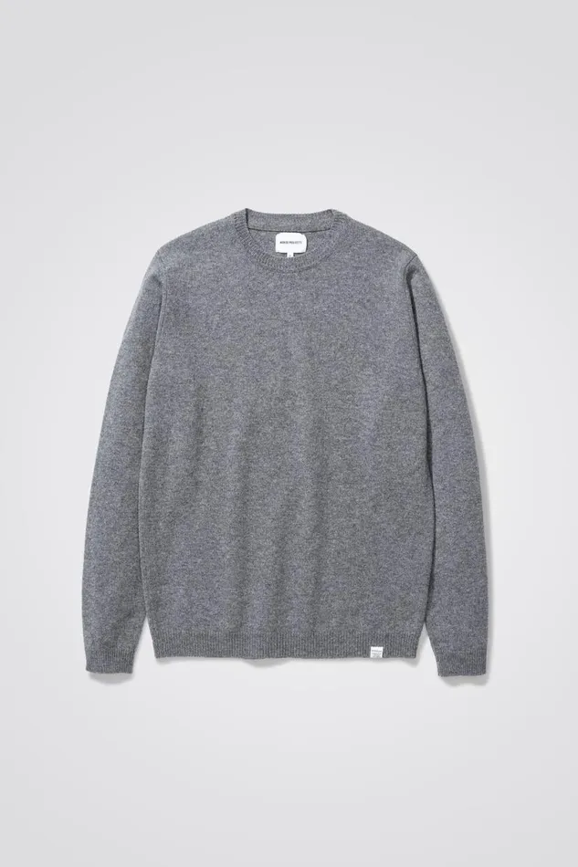 Men Norse Projects Knitwear Sigfred Merino Lambswool Sweater Grey Melange