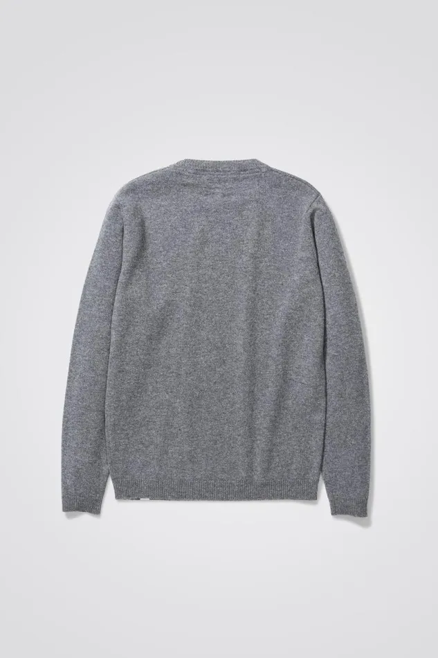 Men Norse Projects Knitwear Sigfred Merino Lambswool Sweater Grey Melange