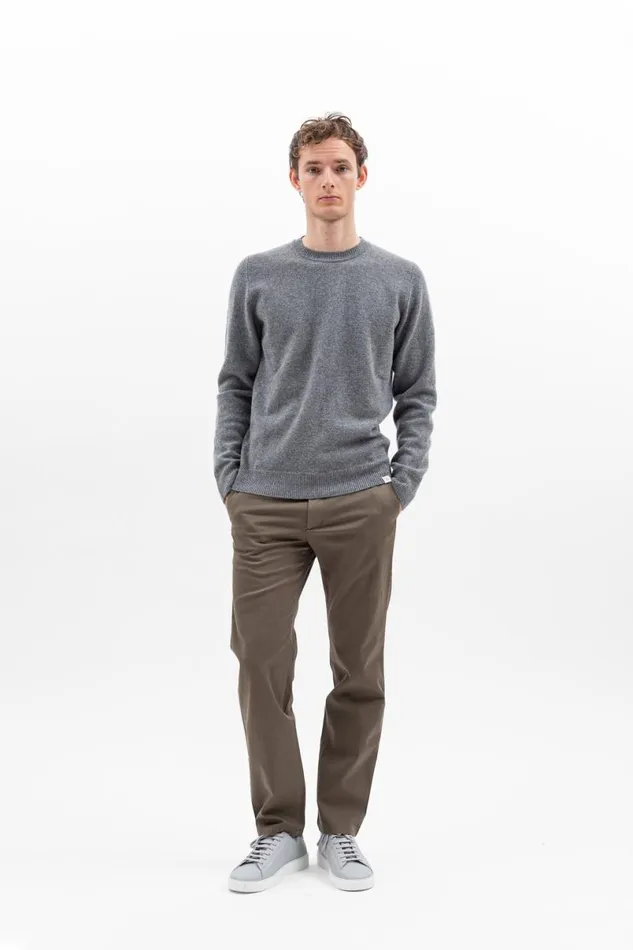 Men Norse Projects Knitwear Sigfred Merino Lambswool Sweater Grey Melange