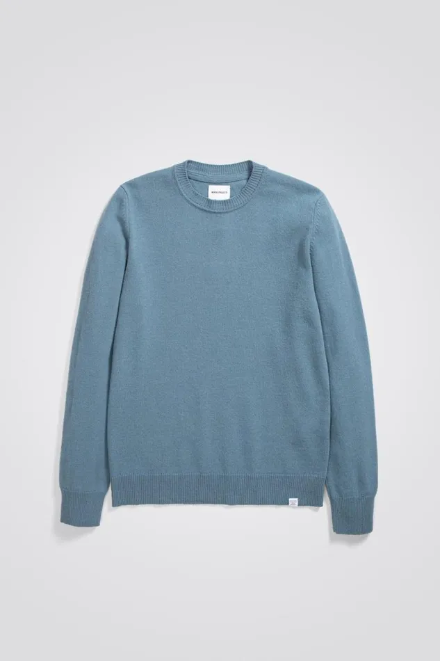 Men Norse Projects Knitwear Sigfred Merino Lambswool Sweater Light Stone Blue