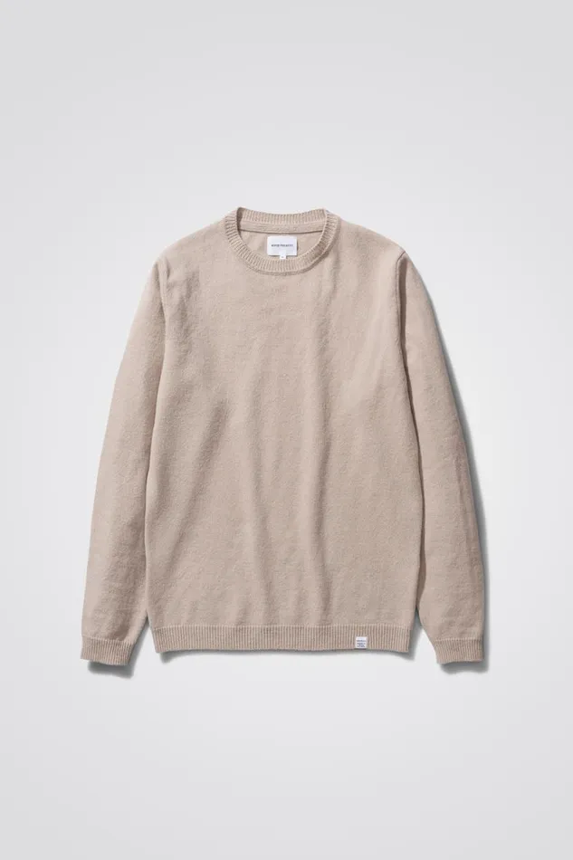 Men Norse Projects Knitwear Sigfred Merino Lambswool Sweater Utility Khaki