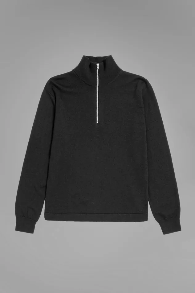 Men Norse Projects Knitwear Tech Merino Half Zip Black