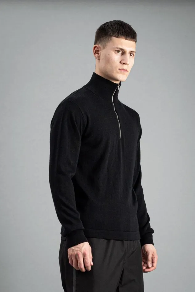 Men Norse Projects Knitwear Tech Merino Half Zip Black