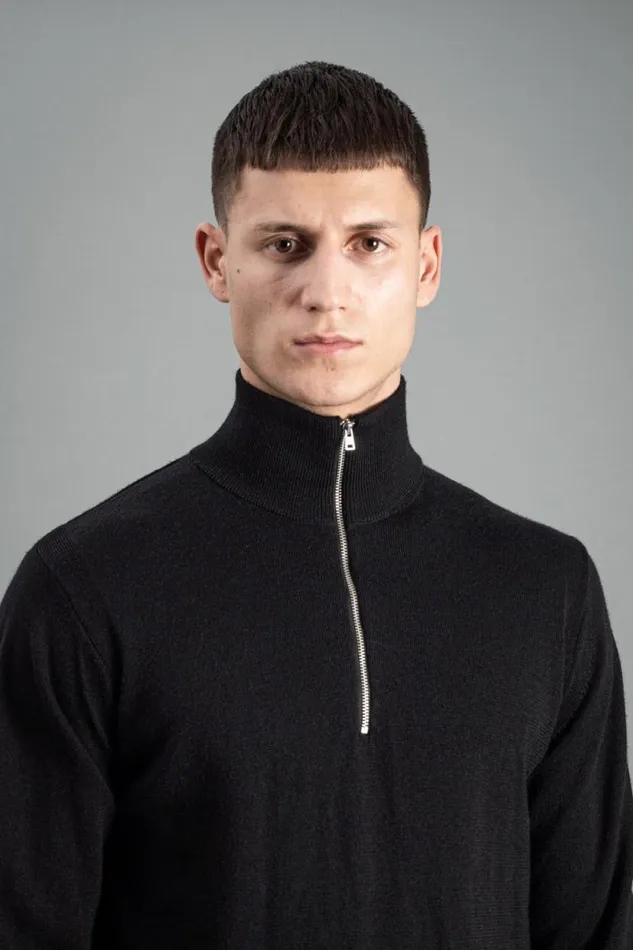 Men Norse Projects Knitwear Tech Merino Half Zip Black