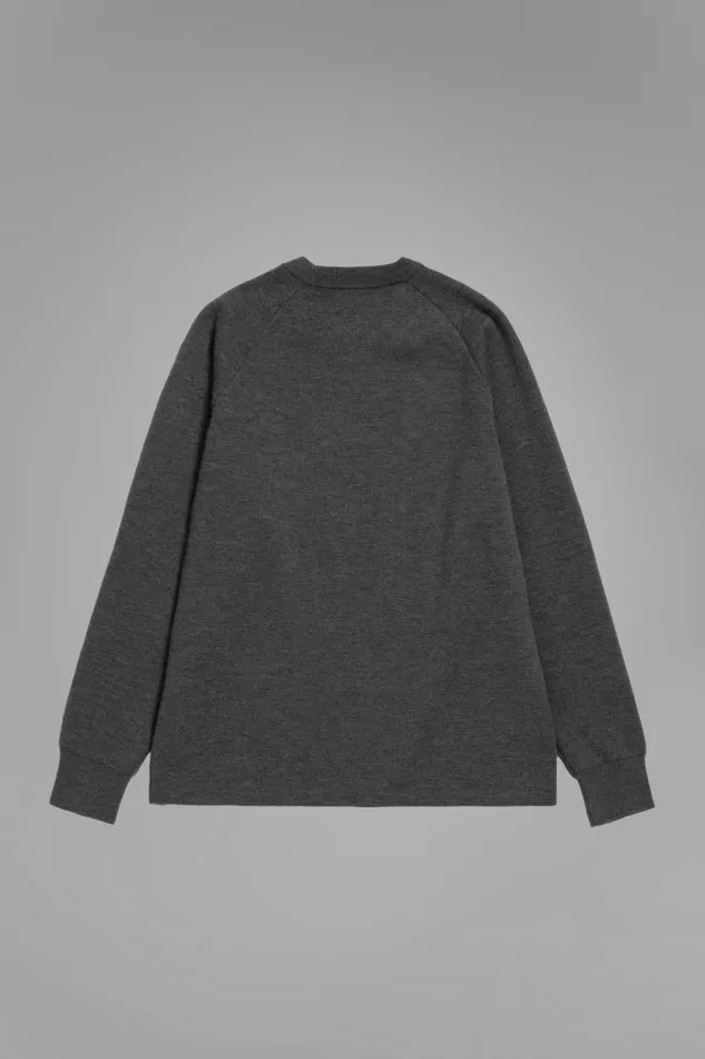 Men Norse Projects Knitwear Tech Merino Milano Crew Charcoal Melange