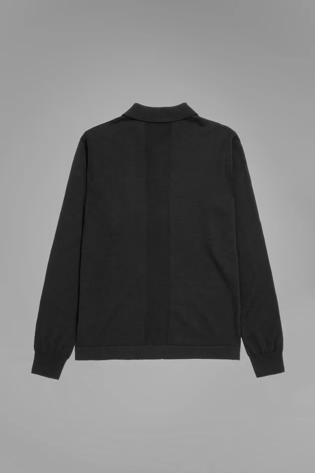 Men Norse Projects Knitwear Tech Merino Polo Black