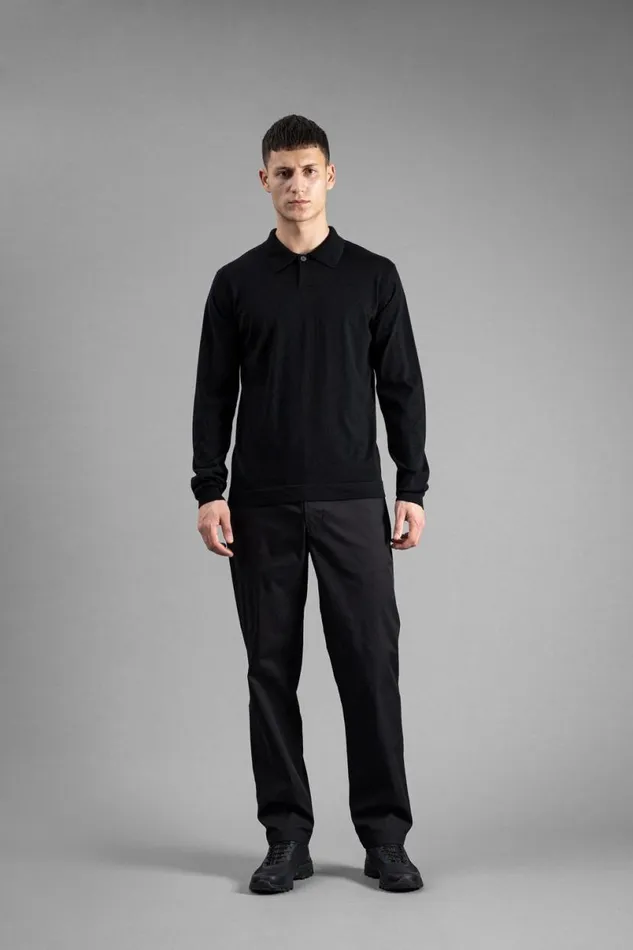 Men Norse Projects Knitwear Tech Merino Polo Black
