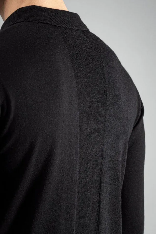 Men Norse Projects Knitwear Tech Merino Polo Black