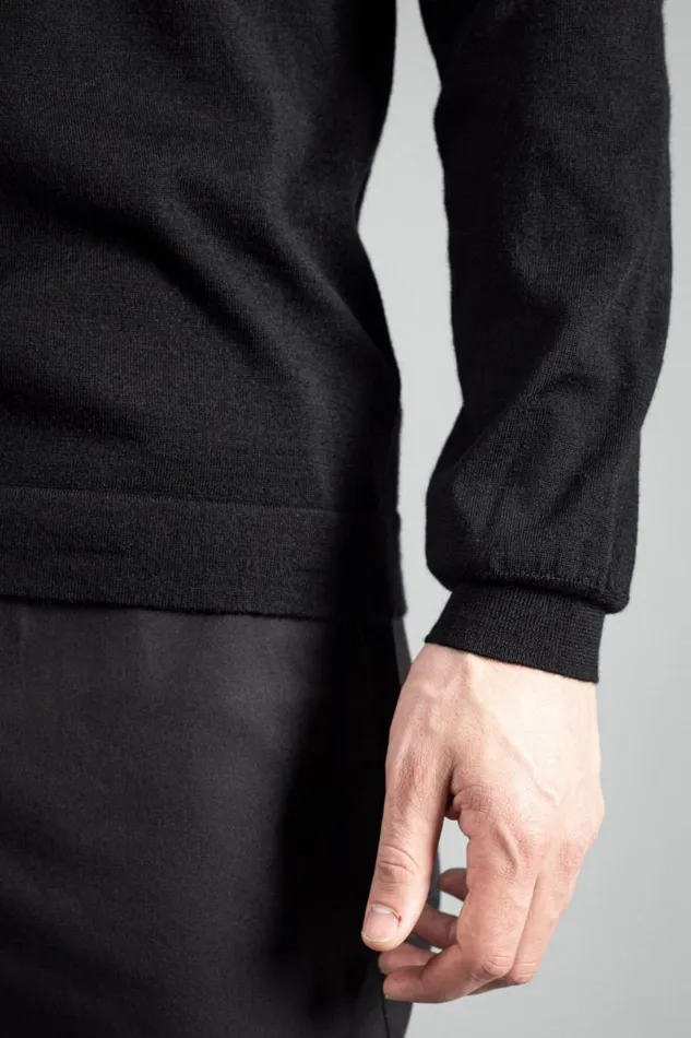 Men Norse Projects Knitwear Tech Merino Polo Black