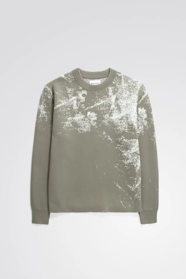Men Norse Projects Knitwear Teis Cotton Jacquard Sweater Clay