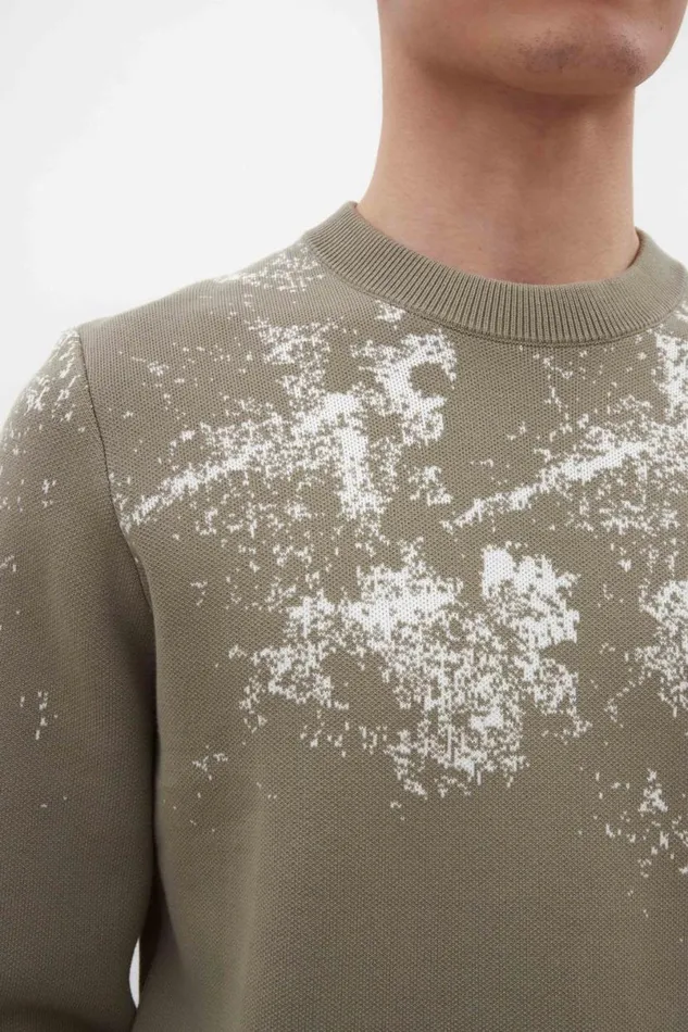 Men Norse Projects Knitwear Teis Cotton Jacquard Sweater Clay