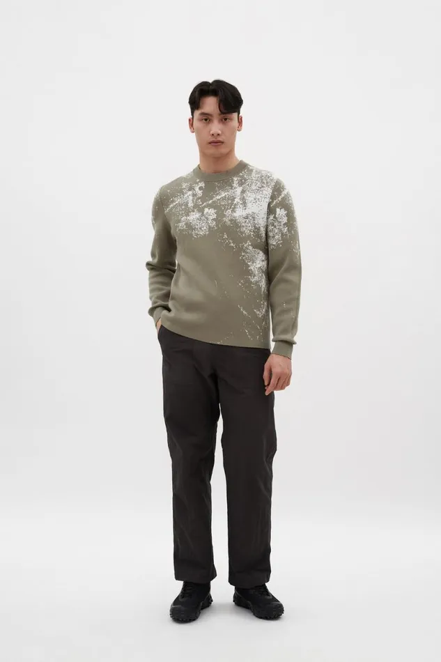 Men Norse Projects Knitwear Teis Cotton Jacquard Sweater Clay