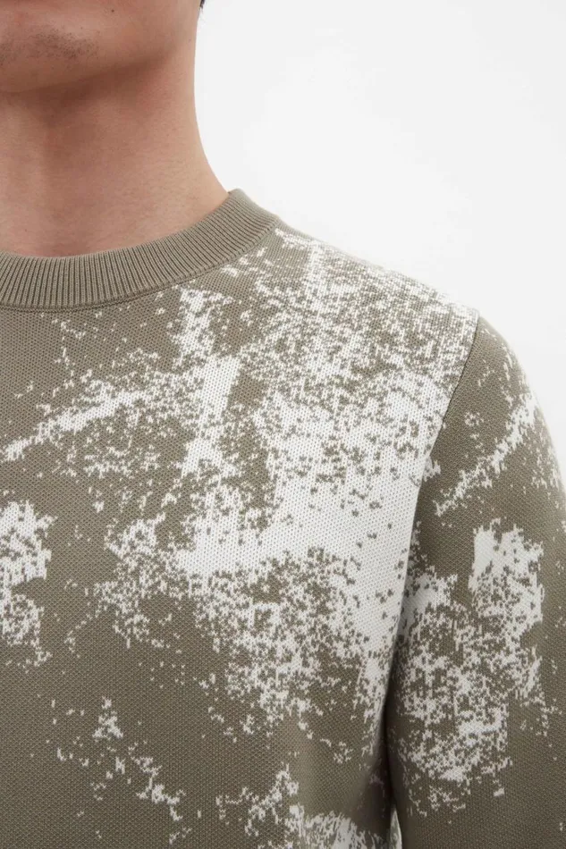 Men Norse Projects Knitwear Teis Cotton Jacquard Sweater Clay