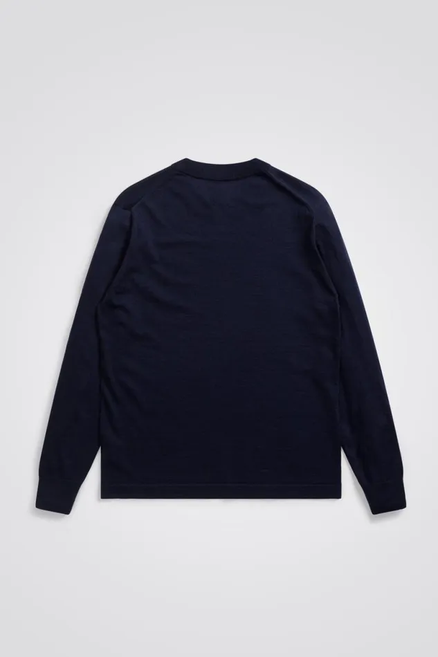 Men Norse Projects Knitwear Teis Tech Merino Sweater Dark Navy