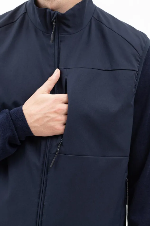 Men Norse Projects Outerwear Birkholm Solotex Twill Vest Dark Navy
