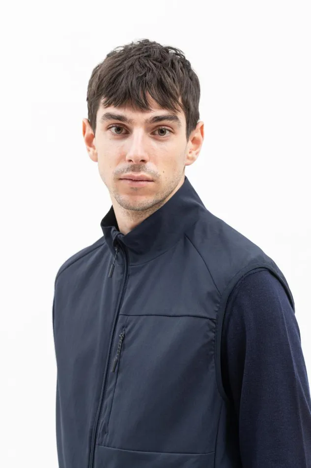 Men Norse Projects Outerwear Birkholm Solotex Twill Vest Dark Navy