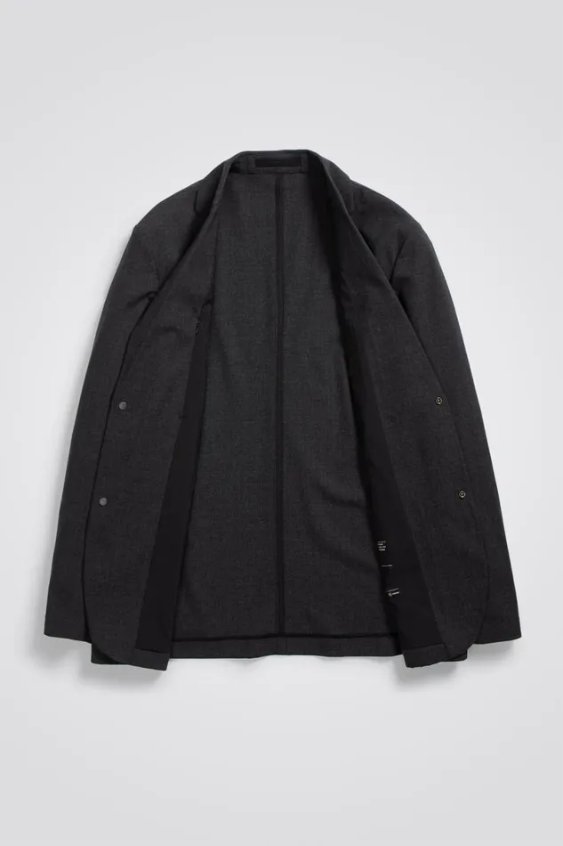 Men Norse Projects Outerwear Emil Cordura Tech Wool Blazer Charcoal Melange