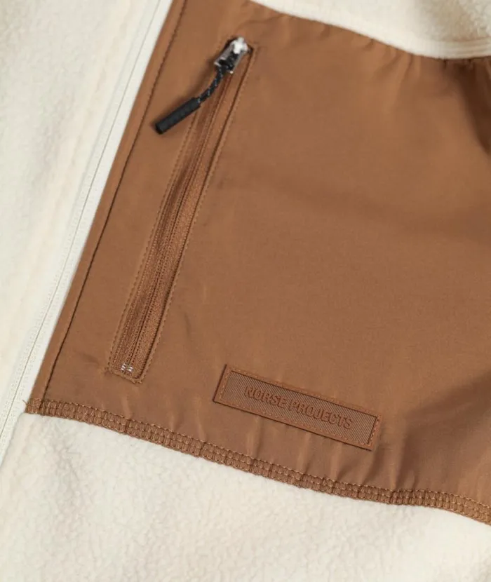 Men Norse Projects Outerwear Frederik Fleece Full Zip Jacket Ecru