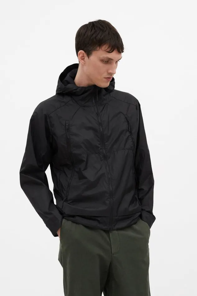 Men Norse Projects Outerwear Pasmo Hooded Windbreaker Jacket Black