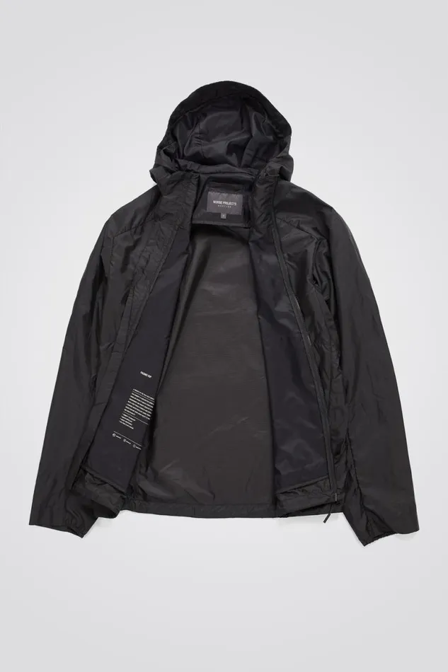 Men Norse Projects Outerwear Pasmo Hooded Windbreaker Jacket Black