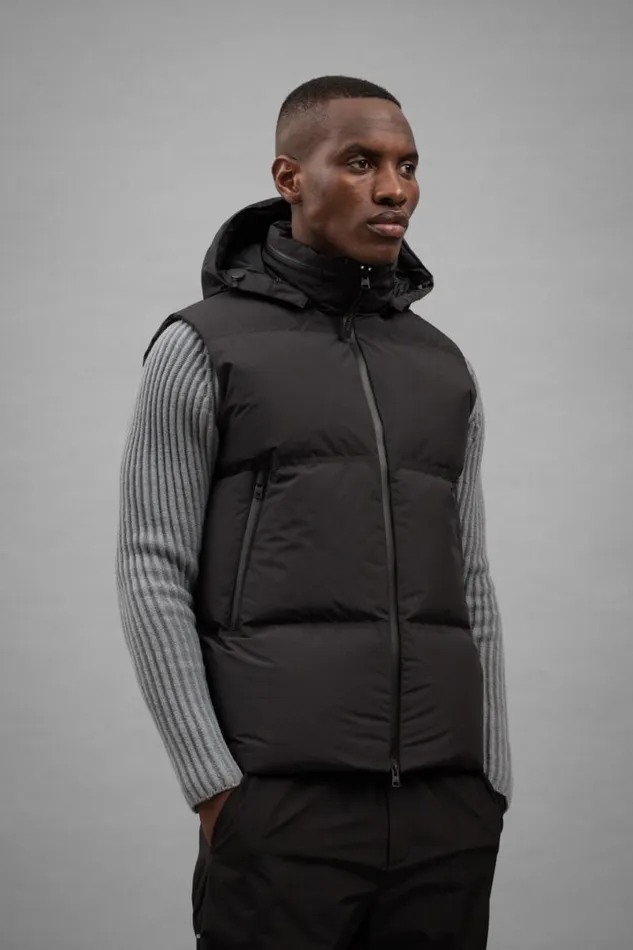Men Norse Projects Outerwear Pertex Shield Hooded Down Gilet Black