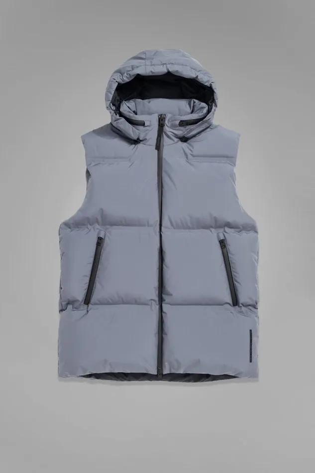 Men Norse Projects Outerwear Pertex Shield Hooded Down Gilet Dark Ice Blue