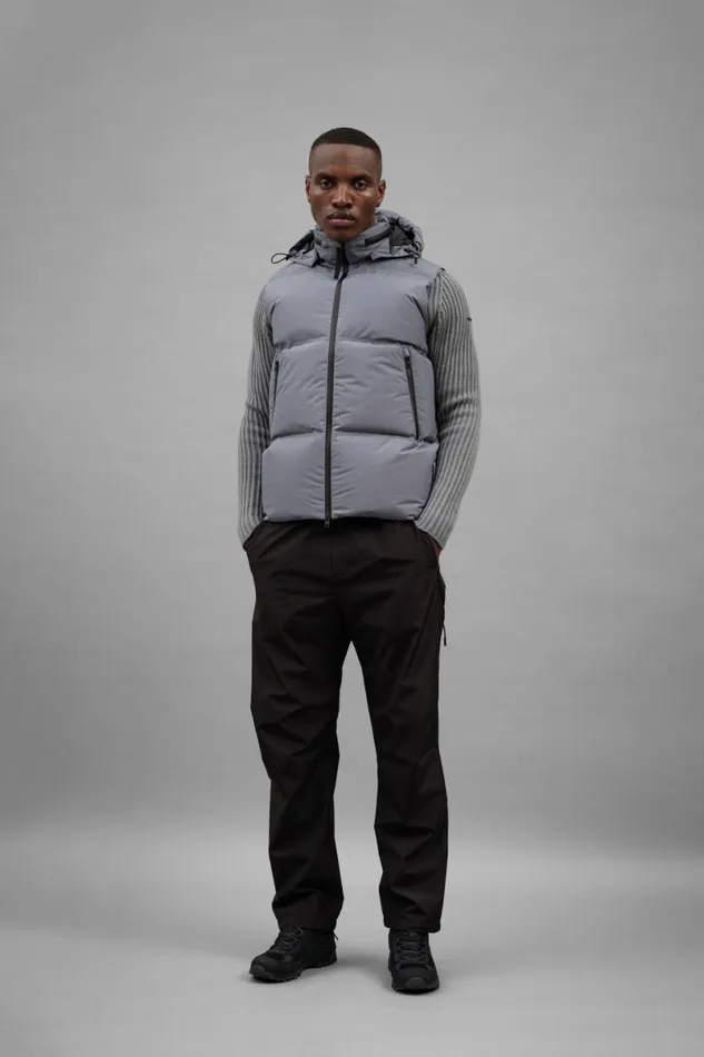 Men Norse Projects Outerwear Pertex Shield Hooded Down Gilet Dark Ice Blue