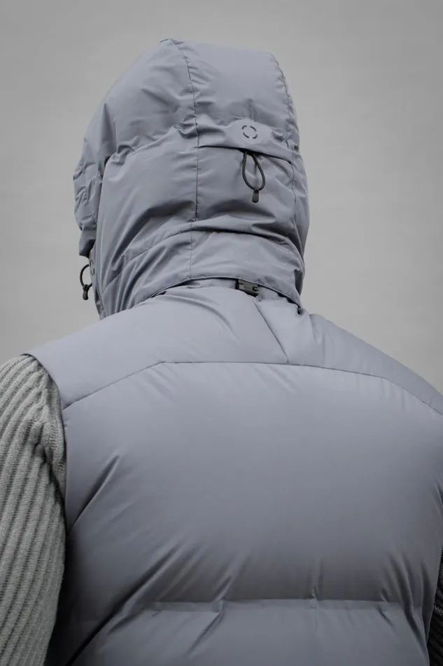 Men Norse Projects Outerwear Pertex Shield Hooded Down Gilet Dark Ice Blue