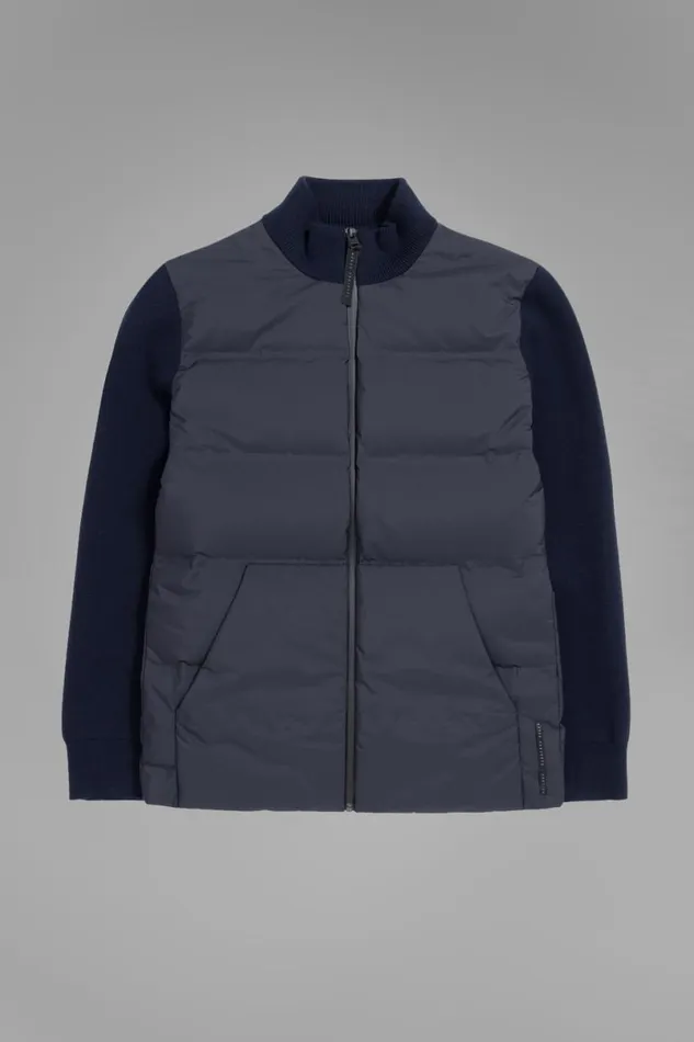 Men Norse Projects Outerwear Pertex Shield Hybrid Knit Full Zip Jacket Dark Navy Men Norse Projects Outerwear Pertex Shield Hybrid Knit Full Zip Jacket Dark Navy