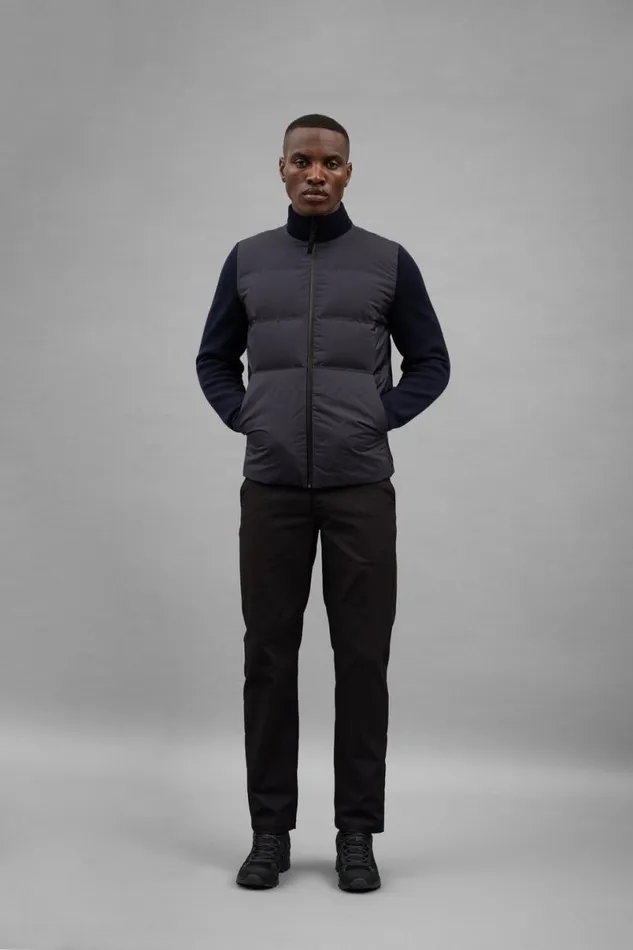 Men Norse Projects Outerwear Pertex Shield Hybrid Knit Full Zip Jacket Dark Navy