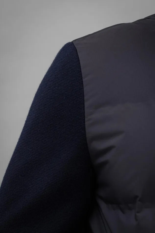 Men Norse Projects Outerwear Pertex Shield Hybrid Knit Full Zip Jacket Dark Navy