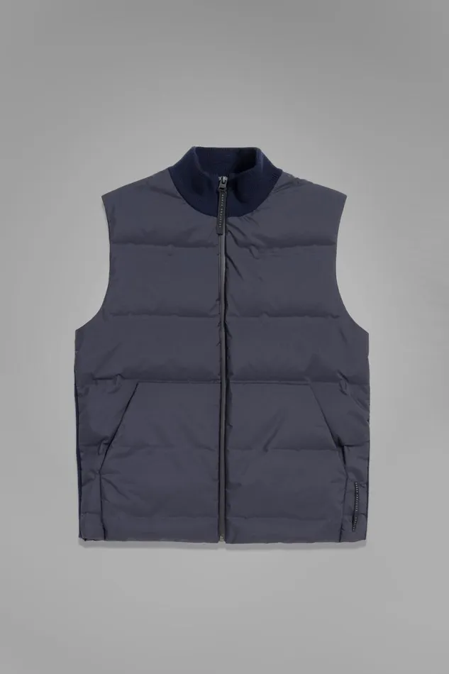 Men Norse Projects Outerwear Pertex Shield Hybrid Knit Gilet Dark Navy
