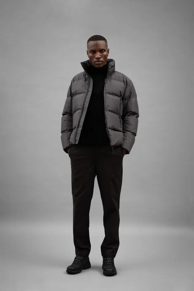 Men Norse Projects Outerwear Stand Collar Short Down Jacket Pertex Shield Battleship Grey