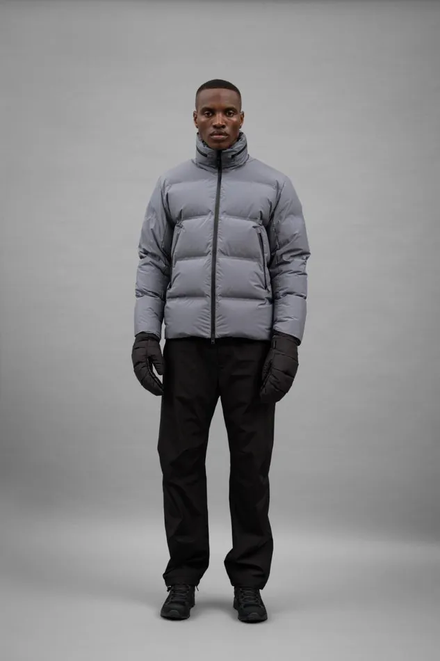 Men Norse Projects Outerwear Stand Collar Short Down Jacket Pertex Shield Dark Ice Blue