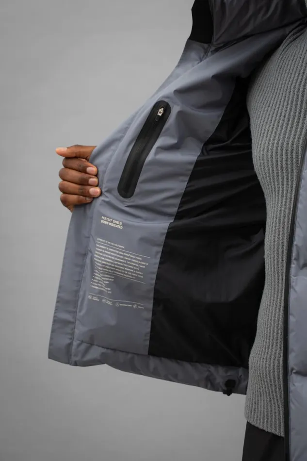Men Norse Projects Outerwear Stand Collar Short Down Jacket Pertex Shield Dark Ice Blue