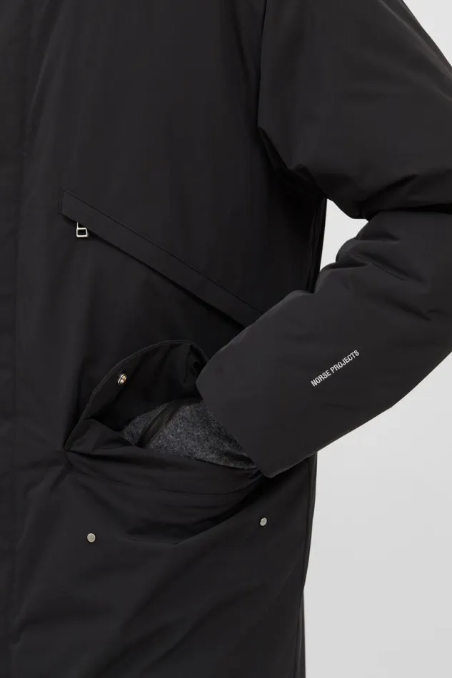 Men Norse Projects Outerwear Stavanger Military Nylon Parka Black