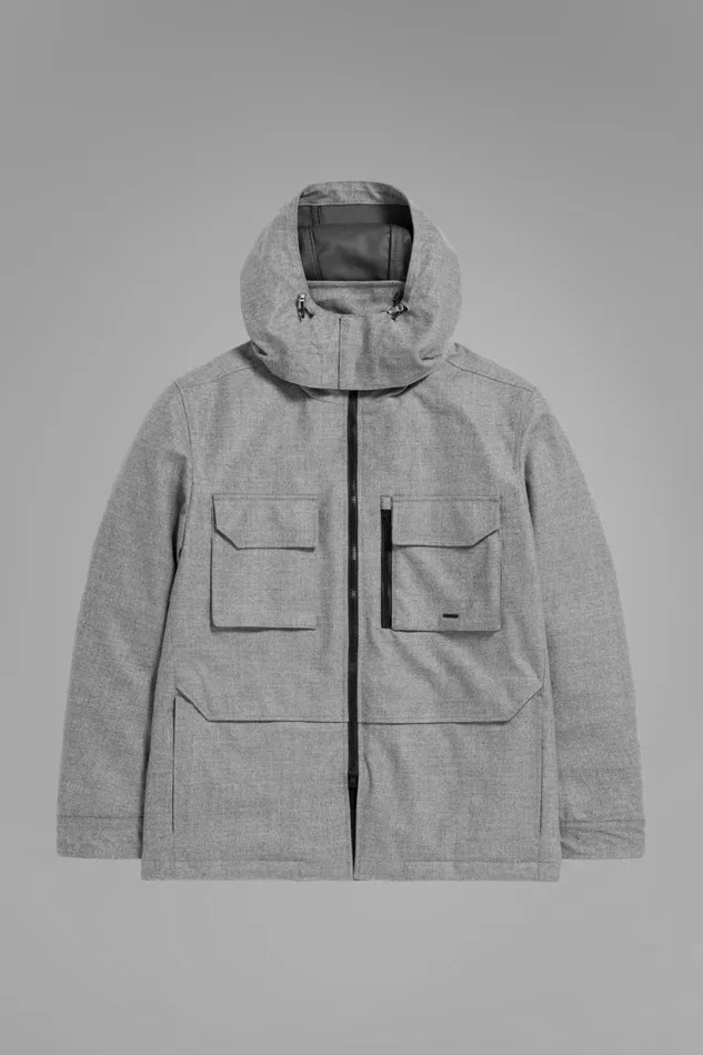 Men Norse Projects Outerwear Technical Field Jacket Loro Piana Clima System Light Grey Melange