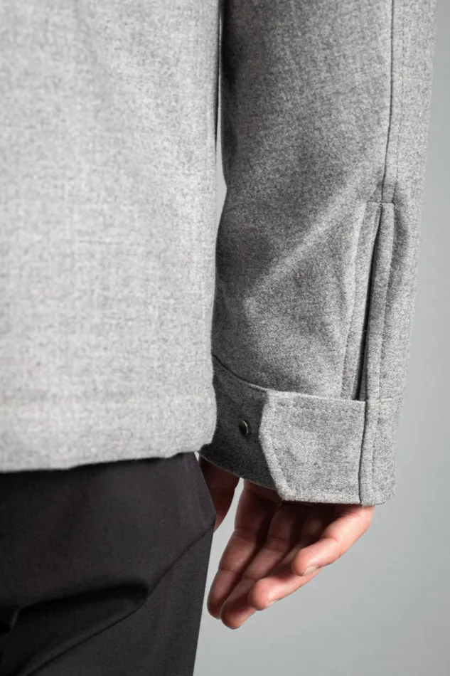 Men Norse Projects Outerwear Technical Field Jacket Loro Piana Clima System Light Grey Melange