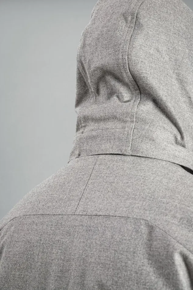 Men Norse Projects Outerwear Technical Field Jacket Loro Piana Clima System Light Grey Melange